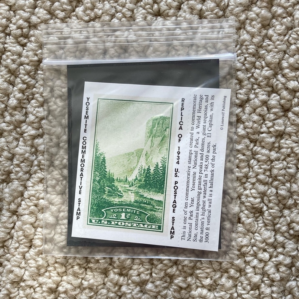 Yosemite Commemorative Stamp 1934 Postage Stamp Replica Vintage National Park